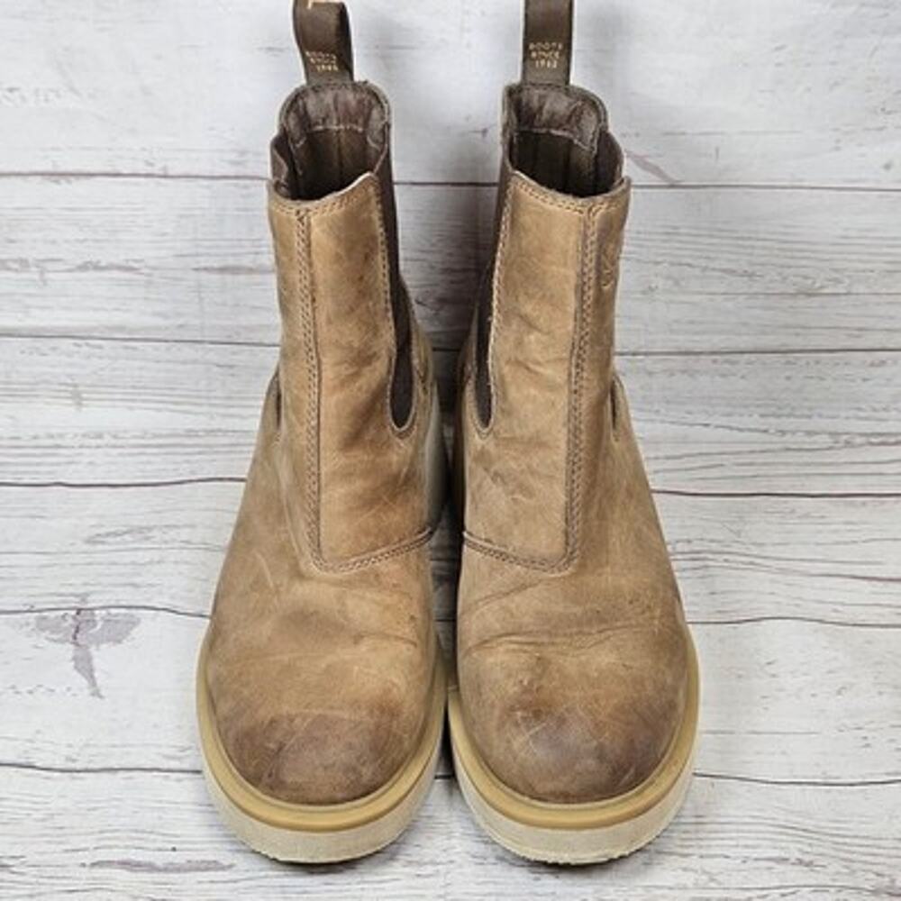 SOREL Hi-line Chelsea Boots Women's Tan Leather US 9 Platform Block Heel Ankle - Picture 3 of 7